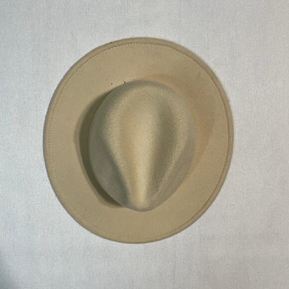 Bailey's Blossoms Felt Wide Brim Fedora‎ Hat Tan with Ribbon Band - Size Adult - Picture 2 of 7